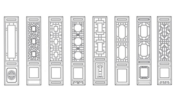 三江喜迎门中式花格CAD设计图样式大全